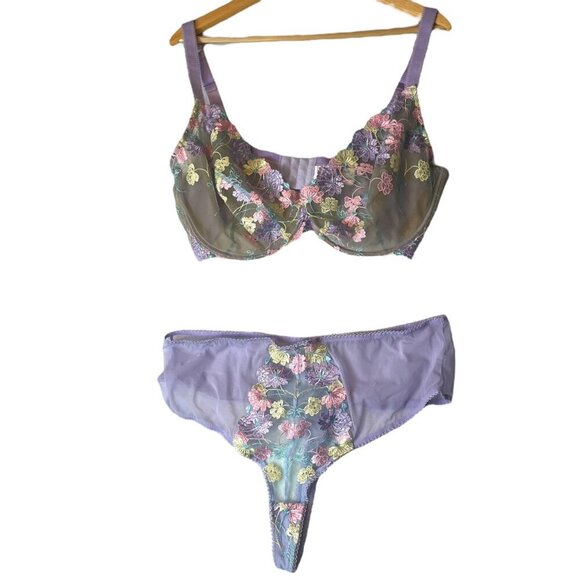 Felicity‎ Hayward X Playful Promises Luna Embroidered Bra High Waist Briefs Set - Picture 3 of 13